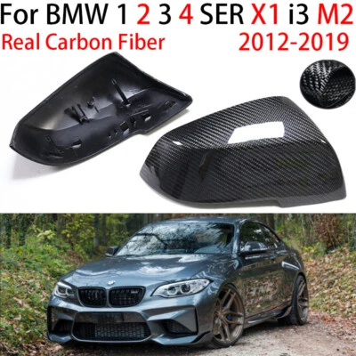 Capa espelhada traseira de fibra de carbono para BMW 1 2 3 4 SER M2 X1 i3 F22 F30 F32 F87 - Imagem 1 de 4