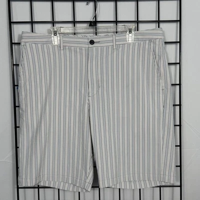 Pantalones Cortos Tommy Bahama Para Hombre 38 Azul Rayas Rendimiento Informal Chino Nylon Elástico Foto 1 de 4