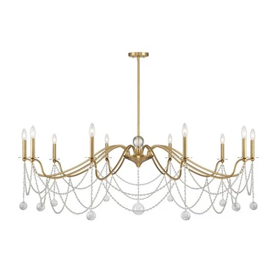 Lámpara de araña Mariposa de 10 luces en latón cálido Foto 1 de 4