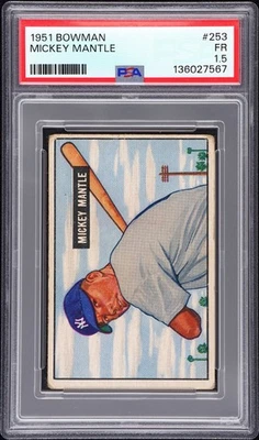 Bowman #253 Mickey Mantle 1951 radiocontrol novato PSA 1,5 nueva etiqueta bonito atractivo visual Foto 1 de 2