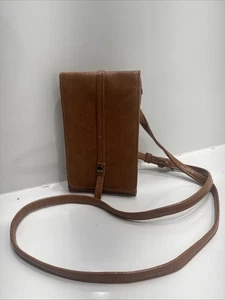 Portafoglio Time & Tru tracolla marrone borsetta pochette - Foto 1 di 5