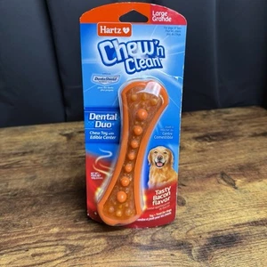 Hartz Chew ‘n Clean Dental Duo Bacon Flavor Large Orange - Picture 1 of 2