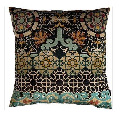 Geometrical Cushion Cover Velvet Luxury Mansfield Trellis Osborne&Little 16x16” - Image 1 of 3