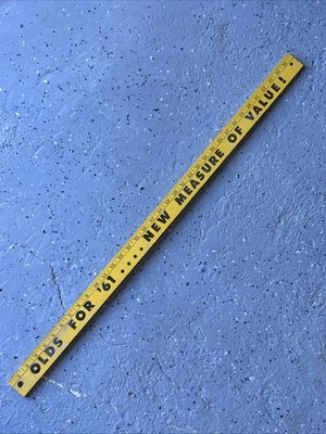 1960's OLDSMOBILE YARDSTICK Greater Detroit Dealers ''FOR REAL PEOPLE LIKE YOU'' - Image 1 of 4
