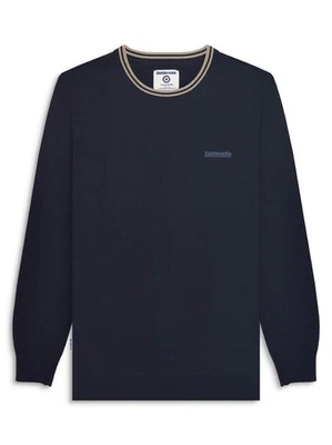 Lambretta Mens Navy Stone Tipped Knitted Jumper - Image 1 of 4