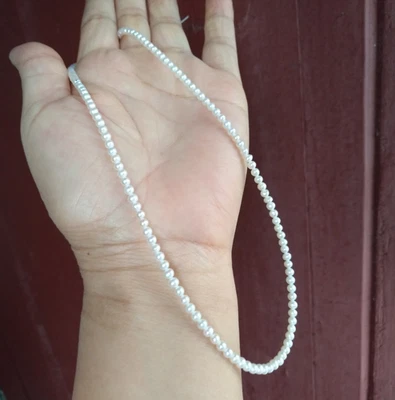 Collar de perlas blancas Akoya japonés 3-4 mm AAA+ grado superior 17 pulgadas Foto 1 de 4