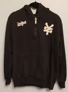 Zoo York Half Zip Youth Boys Sz 16-18 Large Black Long Sleeve Hoodie Y2K Skater - Picture 1 of 16