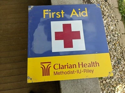IMS METAL SIGN 24"RACING INDY 500 VTG RARE FIRST AID CLARIAN HEALTH IU RILEY VTG - Image 1 of 4