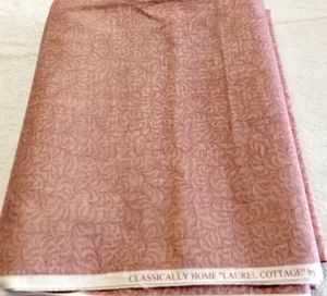 Laurel Cottage by MarianneElizabeth Benartex Fabric Cotton Pink Vine Leaf BTHY - Picture 1 of 3