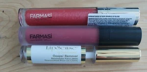 Lot of 3 NEW Sealed 2 Farmasi Liquid Lip Gloss, SeneGence LipSense Oops! Remover - Picture 1 of 12