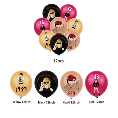 12 12" Taylor Swift Balloon Disco Dance Music Swifty Fan Birthday Party Decor