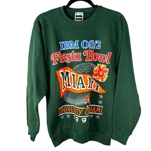 Tultex Vintage 1994 Miami University Fiesta Bowl Green Crewneck Sweater Large - Picture 1 of 7