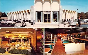 Tarjeta postal exterior interior restaurante L&M 1968 NJ Asbury Circle L&M N27 - Imagen 1 de 2