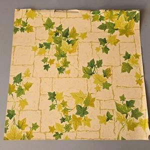 Vintage Wallpaper Sample Sheet 70s Ivy Brick MCM Cottagecore Crafting Ephemera - Picture 1 of 7