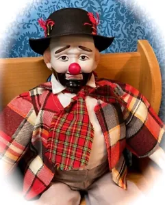VINTAGE HOBO CLOWN 18" BISQUE CLYDE DER CLOWN PUPPE DYNASTIE PUPPE SAMMLUNG 1983 - Bild 1 von 8