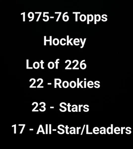 1975-76 Topps Hockey Cards.  Lot of 226 Cards  Midgrade to Lowgrade Mix   Lot #2 - Imagen 1 de 4