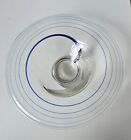 Cobalt Blue Snake Design Hand Blown Art Glass Bowl 9.5 Inches Across 