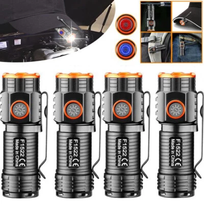 EDC Tactical LED Mini Pocket Flashlight Rechargeable Hat Headlamp Magnet - Image 1 of 4