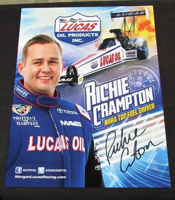 Richie Crampton Lucas Oil Top Fuel NHRA Autographed HANDOUT/POSTCARD - Image 1 of 2