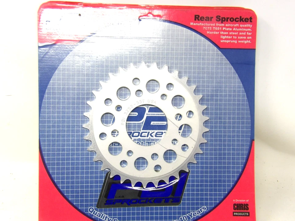 Piñón trasero de aluminio PBI 33T 3252-33 Honda CMX250 Rebel Foto 1 de 1