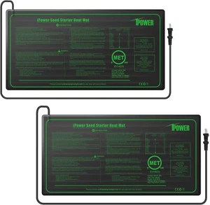 10" x 20" Seedling Heat Mat Warm Hydroponic Heating Pad for Greenhouse 2 Pack - Picture 1 of 14