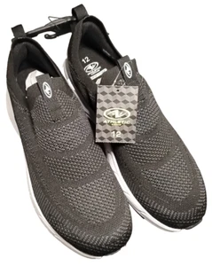 Zapatilla deportiva sin cordones de punto negra para hombre Athletic Works talla 12 espuma viscoelástica - Imagen 1 de 6