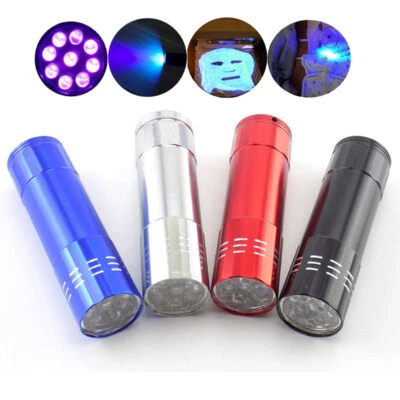 9 LED Flashlight UV Ultra Violet Flash Torch Light lamp Purple color blacklight - Bild 1 von 4