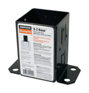 (3) Base de poste de capa en polvo negra Simpson Strong-Tie FPBB44 E-Z 4 pulgadas - Imagen 1 de 4