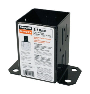 (3) Base de poste de capa en polvo negra Simpson Strong-Tie FPBB44 E-Z 4 pulgadas Foto 1 de 4