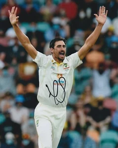 Mitchell Starc Hand Signed 10x8 Photo Australia Cricket Autograph The Ashes 4 - Picture 1 of 1