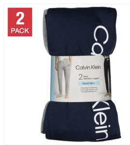 Calvin Klein Ladies' Joggers, 2-pack XL Black / Dark Gray,Navy Blue /Light Gray - Picture 1 of 12