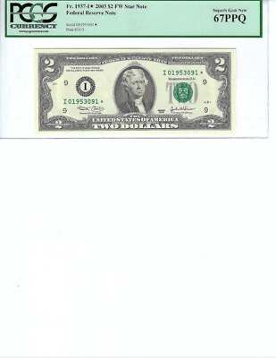 2003 $2 FRN FR1937-I* PCGS 67 PPQ, Minneapolis * Note S/N I01953091*!!! - Image 1 of 2