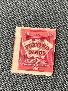 Antique U.S. Scott #RF-1 Two cent Playing Cards Stamp with 8/29/ 1894 Pen Cancel - Picture 1 of 2