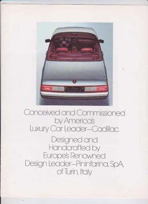1987 CADILLAC ALLANTÉ US 4p Brochure PININFARINA - image 1 of 2