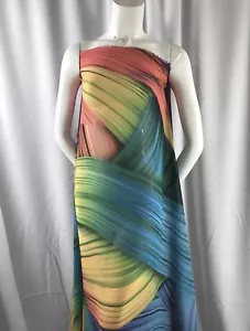 Multi Color Super Soft Chiffon Print Fabric- Sold By The Yard - Picture 1 of 9