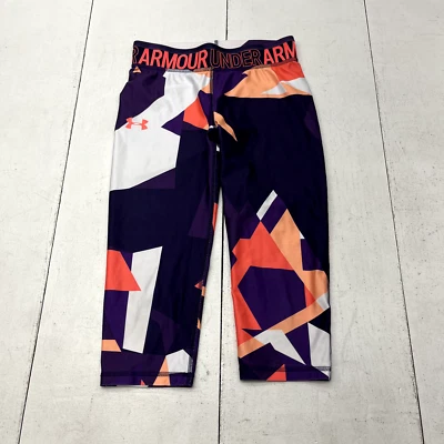 Under Armour Purple Geometric Pattern Capri Leggings Girls Size X-Large - Image 1 of 4