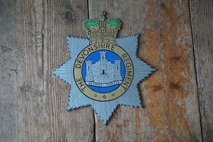 Vintage Devonshire Regiment Militär Holz heraldische Plakette - Bild 1 von 5