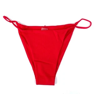 Sylk Swim Ribbed String Side High Waisted Bikini Bottom Swimwear Red Sz 3XL New - Picture 1 of 7
