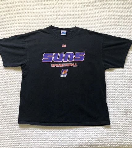 Sweet Vintage 90s NBA Phoenix Suns Black Logo T-Shirt Sz XL Original Y2K Cover