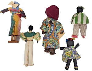 Lote De Colección 5 Muñecas Antiguas Afroamericanas/Negras Hechas a Mano en Nairobi Kenia - Imagen 1 de 13