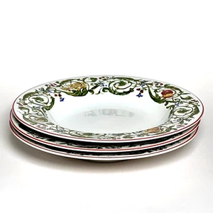 Juego de 3 cuencos de sopa con borde de guirnalda Sasaki porcelana vides verdes frutas - Imagen 1 de 7