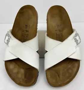 Birki's Birkenstock White Santosa CrissCross Sandals Slides 36 Women's US 5-5.5N - Picture 1 of 9