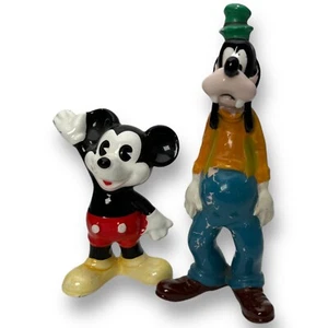 Estatuillas de porcelana vintage de pared de Mickey y Goofy de Disney Productions - Imagen 1 de 5