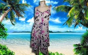 NWT GIDEON OBERSON Fuchsia and Purple BATHING SUIT COVER-UP DRESS sz- Small - Picture 1 of 6
