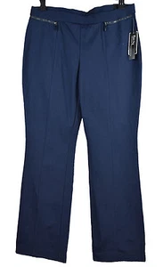 Alfani Womens Navy Pull-On Tummy Control Flare Leg Pants M - Picture 1 of 5