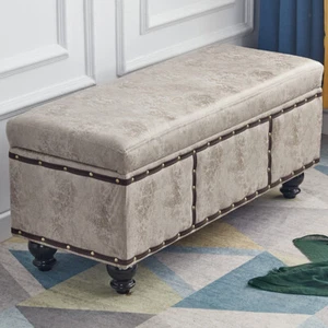 Cassapanca Contenitore Ecopelle Divano Panca Pouf Contenitore 80x40x43 cm Khaki - Foto 1 di 4