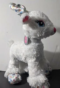 Build A Bear 2019 Snow Magic Glisten Reindeer Rainbow Sparkle White BAB Pink Tag - Picture 1 of 6