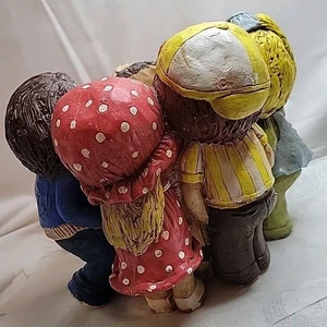 VTG 1970s Planter Container Hide And Go Seek Kids Hand Painted Cute Cottagecore  - Picture 1 of 12