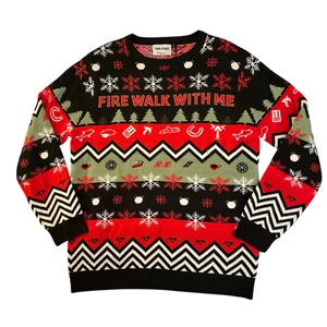 Twin Peaks Fire Walk with Me Ugly Christmas Sweater OFFICIAL Showtime OOP -LARGE - Picture 1 of 8