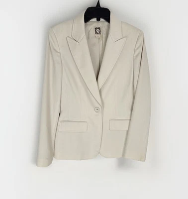 Traje Pantalón Anne Klein Moderno Elastizado Para Mujer 2 Piezas Beige Pierna Acampanada Talla 8 Foto 1 de 4